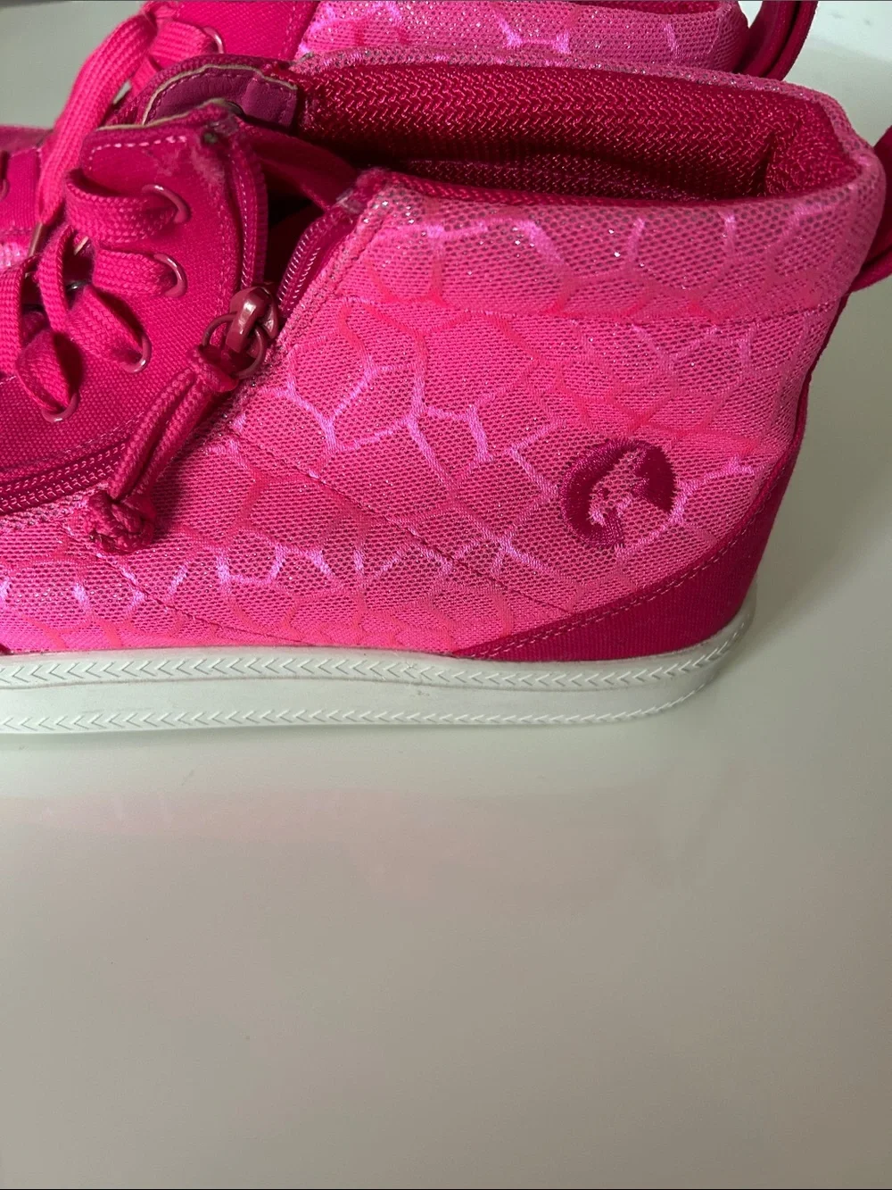 Billy Bright Pink High-Top Lace-Up Sneakers size  big kids size 9W .